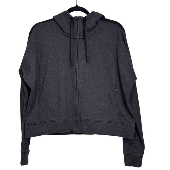 Nike Women’s MED Charcoal Gray Dri-Fit Crop Training Full Zip Jacket - Picture 1 of 12
